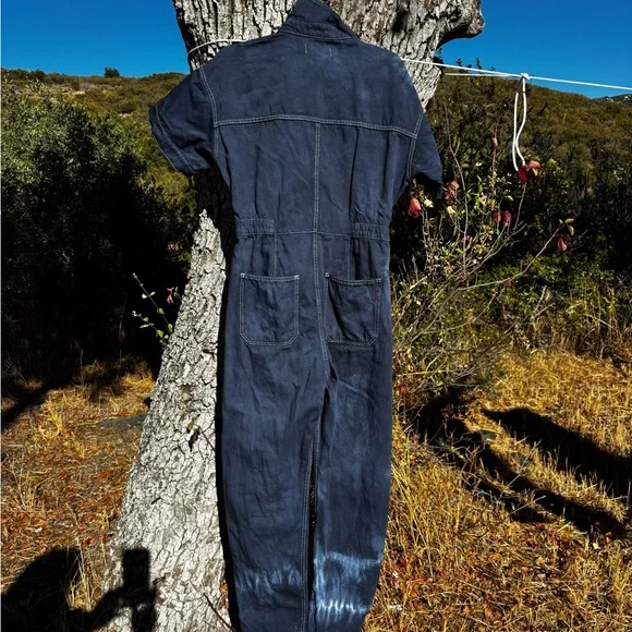 We The Free Blue Jumpsuit- Denim Hand dyed- boho, streetwear Size Small - Picture 2 of 14